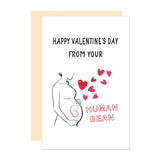 Dad To Be Valentine'S Day Card, Pregnant Mom Valentines Card For Husband, Vday Gift From Wife Baby