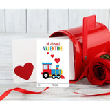 Happy Choo Choo Train Themed Valentines Day Card For Kids School Classroom Exchange (24 Included) Sharing Children Valentine'S Bright Happy