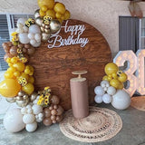 Lemon Yellow Brown Neutral Garland Arch Kit With Sand White Balloon 12