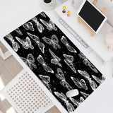 Black And White Butterfly Large Mouse Pad For Desk,Galaxy Space Mouse Pad Gaming Desk Accessories Non-Slip Rubber Base Keyboard And Mouse Pad For Home Office Table Mousepad, 31.5W X 15.7L Inches