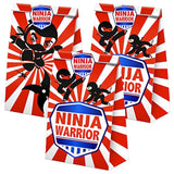 Ninja Goodie Bags - 24 Pcs Ninja Party Favors Candy Bags With Stickers, Ninja Goody Gift Treat Bags Ninja Themed Birthday Party Supplies