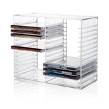 Stackable Clear Plastic CD Organizer with Rubber Feet