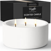 20Oz Large White Scented Candle For Women – Vanilla Dreamscape, 3 Wick Non Toxic Soy Candle, Matte Ceramic Jar, Luxury Home Fragrance, Elegant Winter Décor & Premium Valentines Day Gift