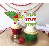 Christmas Cupcake Toppers 48 Pcs Cake Topper Christmas Party Decorations Santa Xmas Theme Birthday Party Decorations Supplies