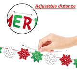 Christmas Party Decorations - Glitter Merry Christmas Banner Red & Green Christmas Bunting Garland For Indoor Home Office Fireplace Mantel Farmhouse