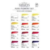 Mission Gold Class Pure Pigment Watercolor Mwc-1524P, 15Ml X 24 Colors (7 Milliliter X 2Ea)