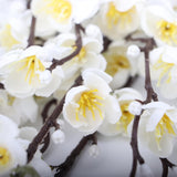 6 Pcs Artificial White Plum Blossom Set, Fake Flowers Bouquet For Home Kitchen Office Hotel Decoration, Centerpiece, Wreath, Floral Arrangement