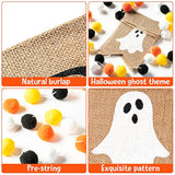 Halloween Boo Burlap Banner: Ghost & Felt Ball Garland - 2pcs