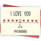 Cute Valentines Day Card With Red Envelope Sweet Anniversary Card For Partner Boyfriend Girlfriend Him Her I Love You So Much Romantic Valentines Day Gifts Greeting Card For Mom Dad Wife Husband