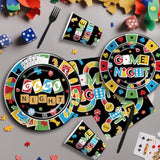 Family Game Night Party Decorations Tableware, Family House Board Games Party Supplies For Birthday Kids Adults Gaming Night, Disposable Paper Plate, Napkin, Cup, Cutlery, Serves 24