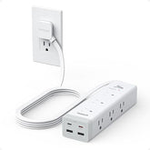 Surge Protector Power Strip 9 Outlets 4 USB Ports 2 USB C 1050J 6FT Flat Plug Grey