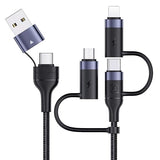 60W 5 in 1 USB C Multi Fast Charging Cable Nylon Braided for Laptop Tablet iPhone Android