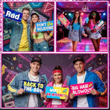 24 Designs 80S Photo Booth Props 1980S Parties Decorations Double Sided 11.02 X 5.51'' Funny 70S Disco Party Decorations Diy Waterproof Selfie Signs Pvc Printing Photo Props For Decor