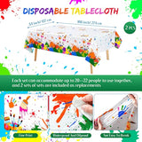 Art Party Supplies for 24 – Paint-Themed Plates, Cups, Napkins, Tablecloth (122pcs)