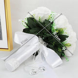 Wedding Bouquet Rose Bride Flower Bridal Bouquets, Artificial Flower White Rose Wedding Bouquets For Bride Bridesmaid Bouquet Bride Bridesmaid Holding Flower Wedding Bouquet Gifts