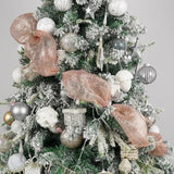 Rose Gold Deco Mesh 10 Inch Rolls, Decorative Mesh Ribbon With Gold Wi