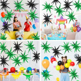 9Pcs Black & Green Star Balloons 22" Foil Spike Cone for Party Decor