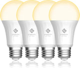 4 Pack Smart LED Light Bulbs 60W Equivalent E26 Warm White 2700K Wi-Fi Connected Voice Control