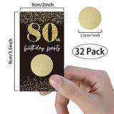 Black Gold 80Th Birthday Party Scratch Off Game Cards?32 Pcs?Cheers To 80 Years Party Supplies Happy 80Th Birthday Party Scratch Cards Activity For Birthday Raffle Tickets Kids Adults