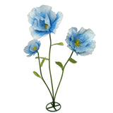 3Pcs Large Giant Artificial Flowers Decoration - Artificial Giant Paper Flowers For Wedding Graduation Bridal Shower Birthday Handcrafted Wall Backdrop Party Supplies (Blue)