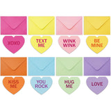 32 Pack Candy Heart Greeting Cards Conversation Heart Note Cards With Stickers Envelopes Colorful Blank Cards For Valentine'S Day Wedding Party Supplies, 4 X 4.9 Inch