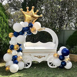145pcs Navy & Gold Balloon Garland Kit β Royal Blue, White, Crown Balloons for Boys' Parties