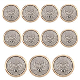 11 Pieces Polished Gold With Inlaid Silver Metal ~Lion & Stallion Roya
