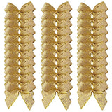 50Pcs Mini Gold Bows For Crafts Metallic Ribbon Bows Appliques Diy Cra