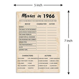 60Th Birthday Party Games, Movies In 1966 Games, Birthday Party Supplies For Adults, Fun 1966S Party Game?Pack Of 30 Cards