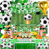 177 Pcs Soccer Birthday Party Decorations, Soccer Birthday Party Supplies, Soccer Party Decoration For Boy Girl Adult, Sport Football Soccer Theme Decor Include Balloon Tableware, Serve 10 Guest