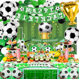 177 Pcs Soccer Birthday Party Decorations, Soccer Birthday Party Supplies, Soccer Party Decoration For Boy Girl Adult, Sport Football Soccer Theme Decor Include Balloon Tableware, Serve 10 Guest