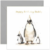 Old English Co. Penguin Happy Birthday Card - Cute Penguin Birthday Card For Daddy - Blank Inside With Envelope