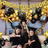 100Pcs Black Gold 12-Inch Metallic Latex Balloons for Party Decorations