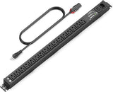 16 Outlet Metal Surge Protector Power Strip Heavy Duty Wall Mount PDU 1800J 6ft Cord 15A 1875W