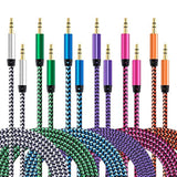 Aux Cord For Car, 6 Pack 3.5Mm Auxiliary Audio Cable, Braided Stereo Aux Chords Compatible Headphone Car, Iphone, Ipod, Ipad, Samsung Galaxy, Htc, Lg, Google Pixel, Tablet & More