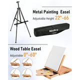 158Pcs Deluxe Art Painting Kit With Metal And Solid Beech Wood Easel, Acrylic, Oil & Watercolor Paint Set, Paint Brushes, Canvas, Palette, Paper Pad, Professional Art Set For Adults Artist