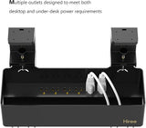 Under Desk Cable Management Tray with 6 AC Outlets Clamp Mount No Drill Organizer