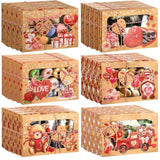 24 Pcs Valentine'S Day Bakery Treat Boxes Cookie Gift Candy Boxes With Window Valentines Dessert Jars Heart Themed Cupcake Bins Heart Container For Pastries Doughnut Brownies Truffles