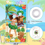 Hawaiian Luau Party Decorations, Luau Couple Photo Door Banner, Tiki Luau Photo Props For Beach Party Tiki Banner Background Photography For Tropical Themed Decoration