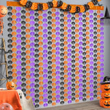 2 Pack Halloween Foil Fringe Curtains Backdrop Orange Purple Black Pumpkin Decor
