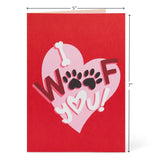 Valentine Pop Up Cards, English Bulldog, I Woof You, 3D Greeting Card, Gift For Mom, Godmother, Stepmom, Sister, Grandma, Mother In Law, Aunt, Wife, 5X7 - Includes Envelope And Message Note