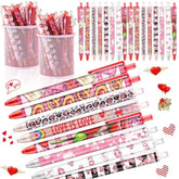 72 Pcs Valentines Day Pens Bulk Valentine'S Day Heart Ballpoint Pens Retractable Black Ink For Study Prizes Exchange Gift Office Supplies Party Favors Game Prizes