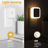 4 Pack Plug In LED Night Lights Dusk to Dawn Warm White Bedroom Bathroom Hallway Lights