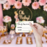 Green Leaf Safflower Guess How Many Candies Are In The Jar, Baby Shower Sign -1 Sign And 50 Guessing Cards(12A)