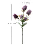 6Pcs Artificial Thistle Flowers, Faux Purple Thistle Spray Eryngo Flower Bouquet Long Stem Thistle Flower Arrangement For Wedding Home Party Decoration