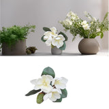 3Pcs Artificial Magnolia Flowers, 11 Inch,White Silk Artificial Magnolia Flowers Decoration Bouquet,L,For Wedding Party Home