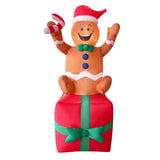 2 Packs 6Ft Inflatable Christmas Santa Claus On Gift Box And Gingerbread Man Blow Up Decor For Christmas Outdoor/Doorway
