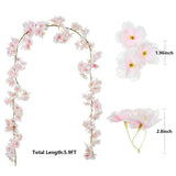 8Pcs 47.2Ft Artificial Cherry Blossom Flower Garland Hanging Vines For Spring Home Room Wedding Party Kawaii Decor (Pink-8Pcs)