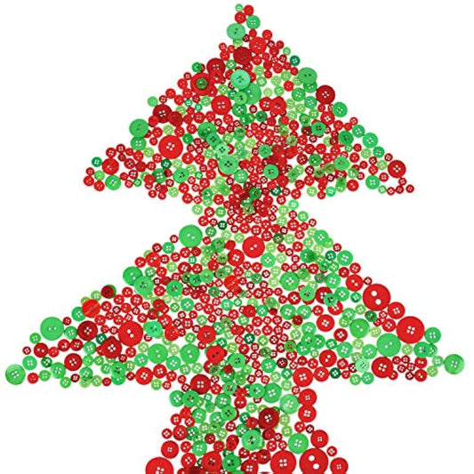 1000 Pieces Christmas Buttons Round Craft Resin Buttons For Christmas