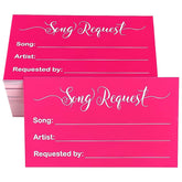 100 Song Request Cards Play Song At Wedding Reception Prom Dance Party Band Dj Karaoke Music Suggestion Note Hot Pink